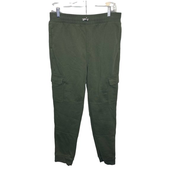 Lands’ End Boys XL Cargo Jogger Pants Green Sweatpants Cotton - Picture 2 of 10